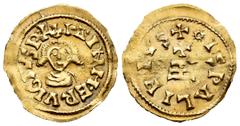 Visigothic Coins / Monedas Visigodas Ervigius (680-687). Tremissis. Ispali (Sevilla). (Cnv-493.5). (Pliego-649 f.4). Anv.: +I·A·INM·ERVIGIVSP+. Rev.: +*ISPALIPIVS. Au. 1,44 g. Very rare. Almost XF. Es