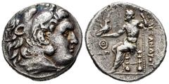 Greek Coins Thrace. Odessos. Tetradrachm. 280-225 BC. In the name and types of Alexander III of Macedon. (Price-1141). (Topalov, Odessos-11). Anv.: Head of Herakles right, wearing lion skin. Rev.: Zeu