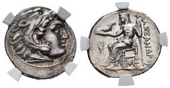 Greek Coins Kingdom of Macedon. Antigonos I Monophthalmos. Drachm. 310-301 BC. Lampsakos. In the name and types of Alexander III. (Price-1417). Anv.: Head of Herakles right, wearing lion skin headdres