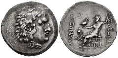 Greek Coins Kingdom of Macedon. Alexander III, "The Great". Tetradracma. 150-125 BC. Mesembria. (Price-1066). Anv.: Heracles' head right, lion's-skinned headdress. Rev.: Zeus seated left, holding eagl