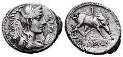 Roman Republican Hosidius. C. Hosidius C.f. Geta. Denarius. 68 BC. South of Italy. (Ffc-748). (Craw-407/2). (Cal-618). Anv.: Diademed head of Diana draped right, bow and quiver at her shoulder GETA be