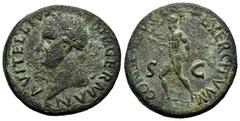 Roman Imperial Vitellius. Unit. 69 AD. Tarraco. (Ric-40). (Bmcre-99-102). Anv.: A VITELLIVS IMP GERMAN, laureate head left. Rev.: CONSENSVS EXERCITVVM, Mars, helmeted, naked except for cloak floating 