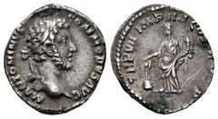 Roman Imperial Commodus. Denarius. 181 AD. Rome. (Ric-14). (Bmcre-58). (Rsc-812). Anv.: M ANTONINVS COMMODVS AVG, laureate bust righ. Rev.: TR P VI IMP IIII COS (III P P), Annona standing facing, head