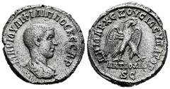 Roman Imperial Philip II. Tetradrachm. 248 AD. Antioch on the Orontes. (Prieur-394). Anv.: ΜΑΡ ΙΟΥΛΙ ΦΙΛΙΠΠΟΣ ΚΕΣΑΡ. Rev.: ΔΗΜΑΡΞ ΕΧΟΥΣΙΑΣ ΥΠΑΤΟ Γ / ANTIOXIA S - C . Ag. 11,45 g. XF. Est...150,00. SPA