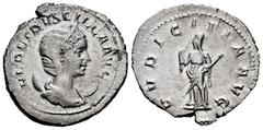 Roman Imperial Herennia Etruscilla. Antoninianus. 249-251 AD. Rome. (Ric-58b). Anv.: HER ETRVSCILLA AVG, draped, diademed bust right on crescent. Rev.: PVDICITIA AVG, Pudicitia veiled standing left, d