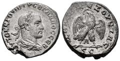 Roman Imperial Trebonianus Gallus. Tetradrachm. 251-253 AD. Antioch. (McAlee-1172a). (Prieur-656). Anv.: AYTOK K Γ OYIB TPЄB ΓAΛΛOC CЄB Laureate, draped and cuirassed bust of Trebonianus Gallus to rig