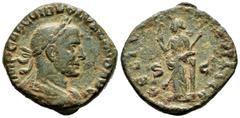 Roman Imperial Volusian. Sestertius. 251-253 AD. Rome. (Ric-251). (C-35). Anv.: IMP CAE C VIB VOLVSIANO AVG, laureate, draped, and cuirassed bust right . Rev.: FELIC(ITAS PV)BLICA, Felicitas standing 