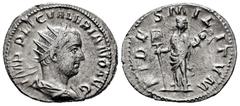 Roman Imperial Valerian I. Antoninianus. 253 AD. Rome. (Spink-9939 var). (Ric-240). Rev.: FIDES MILITVM. Fides with vexillum and standart. Ag. 3,57 g. Almost XF/Choice VF. Est...60,00. SPANISH DESCRIP