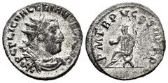 Roman Imperial Valerian I. Antoninianus. 253-260 AD. Rome. Rev.: P M TR P V COS IIII P P. Valerian seated left on curule chair, holding globe and sceptre. 3,63 g. Original silvering. Choice VF. Est...