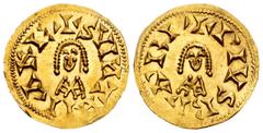 Visigothic Coins Suinthila (621-631). Tremissis. Barbi (Antequera). (Cnv-284.4). (Pliego-366e). (Chaves-182). Anv.: +SVINTHILARE. Rev.: +PIVSBARBI. Au. 1,43 g. Ex Chaves collection. XF. Est...500,00. 