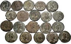 Ancient Coins Ancient Coins. Lot of 20 bronzes from the Late Roman Empire. Maiorines of Honorius, Theodosius, Arcadius, Valentinian, Gratian and Magnus Maximus. Different mints and types. Ae. TO EXAMI