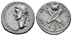 Roman Imperial Nero Claudius Drusus. Denarius. 41-45 AD. Rome. (Ric-Claudius 74). (Bmcre-107). (Rsc-6). Anv.: NERO CLAVDIVS DRVSVS GE(RMANICVS IMP), laureate head left. Rev.: DE GERMANIS, two oblong s