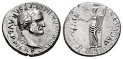 Roman Imperial Galba. Denarius. 68 AD. Tarraco. (Ric-I 55 (Aureus)). Anv.: SER GALBA IMP CAESAR AVG P M TR P, laureate head right. Rev.: DIVA AVGVSTA, Livia standing left, holding patera and scepter .