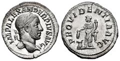 Roman Imperial Severus Alexander. Denarius. 231-235 AD. Rome. (Ric-250). (Bmcre-875-8). (Rsc-501b). Anv.: IMP ALEXANDER PIVS AVG, laureate head right, with slight drapery over left shoulder. Rev.: PRO