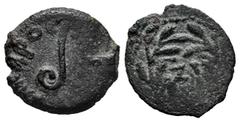 Greek Coins Judaea. Pontius Pilate. Prutah. RY 17 = 30. Jerusalem. Struck under Tiberius. (TJC-333e). (Hendin-1342). (RPC-4968). Anv.: CE. TIBЄPIOY KAICAPOC, lituus. Rev.: LIZ (retrograde date) within