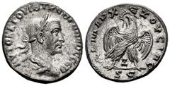 Roman Imperial Trebonianus Gallus. Seleucis and Pieria. Tetradrachm. 250-251 AD. Antioch. (Prieur-668). (McAlee-1172g). Anv.: AVTOK K Γ OVIB TPЄB ΓAΛΛOC CЄB, Laureate, draped and cuirassed bust to rig