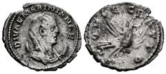 Roman Imperial Diva Mariniana. Antoninianus. 254-256 AD. Rome. (Ric-6). (Rsc-16). Anv.: DIVAE MARINIANAE, veiled and draped bust right, set on crescent. Rev.: CONSECRATIO, Apotheosis of Mariniana: Mar