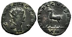 Roman Imperial Gallienus. Antoninianus. 260-268 AD. Rome. (Ric-181). (Mir-747b). Anv.: GALLIENVS AVG, radiate head right . Rev.: DIANAE CONS AVG, antelope walking left; XII in exergue . Ae. 2,68 g. Ch