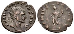 Roman Imperial Claudius II, Gothicus. Antoninianus. 268-269 AD. Rome. (Ric-49). Anv.: IMP CLAVDIVS AVG. Radiate and cuirassed bust right . Rev.: GENIO EXCERCI. Genius standing left, holding patera and