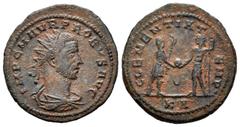 Roman Imperial Probus. Antoninianus. 276-282 AD. Tripolis. (Ric-927). Anv.: IMP C M AVR PROBVS P F AVG, radiate, draped and cuirassed bust to right. Rev.: CLEMENTIA TEMP, Emperor standing to right, ho