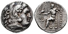 Greek Coins Thrace. Alexander III, "The Great". Tetradrachm. 280-225 BC. Odessos. (Price-1141). (Topalov, Odessos-11). Anv.: Head of Herakles right, wearing lion skin. Rev.: Zeus Aëtophoros seated lef