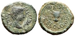 Celtiberian Coins Calagurris. Semis. 27 BC -14 AD. Calahorra (La Rioja). (Abh-3123). (Acip-426). Anv.: Laureate head of Augustus, around MVN CAL AVGVSTVS. Rev.: Head of bull, around L PRISCO C BROCCHO
