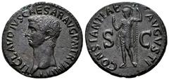 Roman Imperial Claudius. Unit. 42 AD. Rome. (Spink-1858). (Ric-111). Anv.: TI CLAVDIVS CAESAR AVG P M TR IMP P P. Laureate head right . Rev.: CONSTANTIAE AVGVSTI SC. Constantia standing left with helm