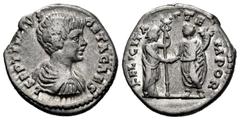 Roman Imperial Geta. Denarius. 198-200 AD. Laodicea. (Ric-IV 94). (Bmcre-685). (Rsc-49a). Anv.: L SEPTIMIVS GETA CAES, bare-headed, draped and cuirassed bust to right. Rev.: FELICITAS TEMPOR, Felicita