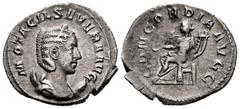 Roman Imperial Otacilia Severa. Antoninianus. 244-249 AD. Rome. (Ric-129). (Spink-9147). Anv.: M OTACIL SEVERA AVG, draped bust right, wearing stephane, set on crescent . Rev.: CONCORDIA AVGG, Concord