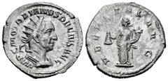 Roman Imperial Trajan Decius. Antoninianus. 249-251 AD. Rome. (Ric-28b). (Rsc-105). Anv.: IMP C M Q TRAIANVS DECIVS AVG, radiate and draped bust right. Rev.: VBERITAS AVG, Uberitas standing left, hold