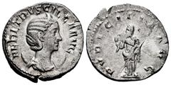 Roman Imperial Herennia Etruscilla. Antoninianus. 249-251 AD. Rome. (Ric-58b). Anv.: HER ETRVSCILLA AVG, draped, diademed bust right on crescent. Rev.: PVDICITIA AVG, Pudicitia veiled standing left, d