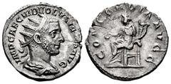 Roman Imperial Volusian. Antoninianus. 251-253 AD. Rome. (Ric-IV 168). (Rsc-25). Anv.: IMP CAE C VIB VOLVSIANO AVG, radiate, draped and cuirassed bust to right. Rev.: CONCORDIA AVGG, Concordia seated 