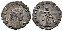 Roman Imperial Gallienus. Antoninianus. 265-266 AD. Rome. (Ric-157). (C-5). (Mir-574a). Anv.: GALLIENVS AVG Radiate head with light draping to right. Rev.: ABVNDANTIA AVG Abundantia standing front, he