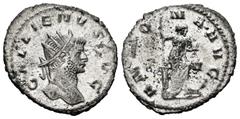 Roman Imperial Gallienus. Antoninianus. 261-262 AD. Rome. (Ric-161). (C-55). Anv.: GALLIENVS AVG, radiate head right. Rev.: ANNONA AVG, Annona standing right, foot on prow, holding rudder and corn-ear