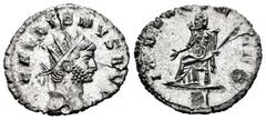 Roman Imperial Gallienus. Antoninianus. 263-264 AD. Rome. (Ric-205). (Mir-541n). Anv.: GALLIENVS AVG, Radiate bust right. Rev.: INDVLGENT AVG, Indulgentia seated left with sceptre, extending right han