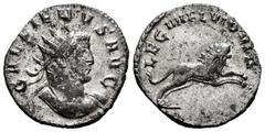 Roman Imperial Gallienus. Antoninianus. 260-262 AD. Mediolanum. 2º Emisión. (Ric-IV 343). (Mir-36, 1002n). (Rsc-500). Anv.: GALLIENVS AVG. Radiate and cuirassed bust right. Rev.: LEG IIII FL VI P VI F