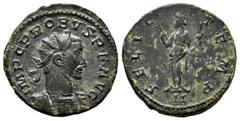 Roman Imperial Probus. Antoninianus. 276-282 AD. Lugdunum. (Ric-74). Anv.: IMP C M AVR PROBVS AVG, radiate, cuirassed bust right. Rev.: FELICIT TEMP, Felicitas standing left holding caduceus and scept