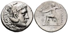 Greek Coins Licia. Phaselis. Tetradrachm. CY 119 = 199/8 BC. In the name and types of Alexander III of Macedon. (Price-2861). Anv.: Head of Herakles right, wearing lion skin headdress. Rev.: Zeus Aëto