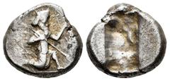 Greek Coins Achaemenid Empire. Time of Darios II. Siglos. 425-405 BC. Sardes. (Traité-II/2.9). (GRPC Lydia). Anv.: Persian King or Hero, dressed in Kidaris and Kandys, with quiver on his shoulder and 