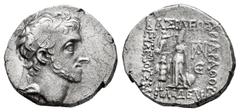 Greek Coins Seleukid Kingdom. Ariarathes X Eusebes Philadelphos. Drachm. RY 5 = 38/37 BC. Eusebia-Mazaka. (Simonetta-3). Anv.: Diademed head right. Rev.: ΒΑΣΙΛΕΩΣ ΑΡΙΑPΑΘOV ΕVΣEBOVΣ KAI ΦIΛAΔEΛΦOV, At