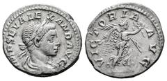 Roman Imperial Severus Alexander. Denarius. 228-231 AD. Rome. (Ric-215). (Rsc-560). Rev.: VICTORIA AVG, Victory running right, holding wreath and palm. Ag. 2,79 g. Choice VF. Est...60,00. SPANISH DESC