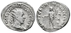 Roman Imperial Trajan Decius. Antoninianus. 249-251 AD. Rome. (Ric-16c). (Rsc-49). Rev.: GENIVS EXERC ILLVRICIANI, Genius, wearing polos on head, standing facing, head to left, holding patera and corn