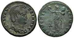 Roman Imperial Galeria Valeria. Nummus. 308-309 AD. Cyzicus. (Ric-46). Anv.: GAL VALERIA AVG, draped bust right, wearing stephane. Rev.: VENERI VICTRICI, Venus standing left, holding apple in right ha