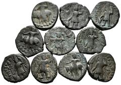 Large Lots Lot of 10 coins from the Kingdom of Kushan. 195-230 A.D. Tetradrachms. Ae. TO EXAMINE. Choice F/Almost VF. Est...100,00. SPANISH DESCRIPTION: Lote de 10 monedas del Reino de Kushan. 195-230