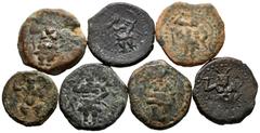 Large Lots Lot of 7 Ebusus coins (Ibiza). Containing type semis (6) and 1/4 calco. Ae. TO EXAMINE. Almost F/VF. Est...300,00. SPANISH DESCRIPTION: Lote de 7 monedas de Ebusus (Ibiza). Conteniendo tipo