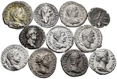 Large Lots Lot of 11 coins of the Roman Empire, Quinary of Mark Antony, Denarius of Vespasian, Domitian, Gordian III, Eliogabalus, Faustina, Caracalla (2), Marcus Aurelius, Alexander Severus and Plaut