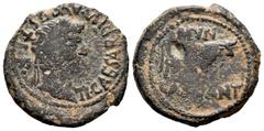 Hispania Antigua / Celtiberian Coins Cascantum. Época de Tiberio. Semis. 14-36 d.C. Cascante (Navarra). (Abh-692). Anv.: Cabeza laureada de Tiberio a derecha, alrededor TI. CAESAR. DIVI. AVGVSTI. F. R