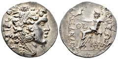 Greek Coins Kingdom of Macedon. Alexander III, "The Great". Tetradrachm. 125-70 BC. Odessos. (Price-1181). (Müller-419). Anv.: Head of Herakles on the right covered with lion skin. Rev.: Zeus seated l