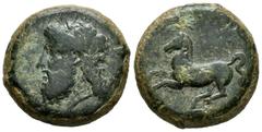 Greek Coins Sicily. Syracuse. Dilitron. 339/8-334 BC. Time of Timoleon and the Third Democracy. (Sng Ans-533/41). (Hgc-2, 1439). Anv.: Laureate head of Zeus to left, (ΖΕΥΣ ΕΛΕΥΘΕΡΙΟΣ) around. Rev.: Fr