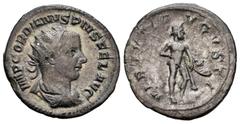 Roman Imperial Gordian III. Antoninianus. 241-243 AD. Rome. (Ric-IV 95). (Rsc-404). Anv.: IMP GORDIANVS PIVS FEL AVG. Busto radiado, drapeado y con coraza a derecha. Rev.: VIRTVTI AVGVSTI. Hércules de